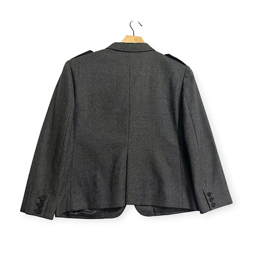 Miu Miu Gray Virgin Wool Blazer Jacket, Size 46it… - image 2